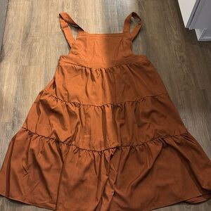 Solid Ruffle Layered Hem Cami Dress